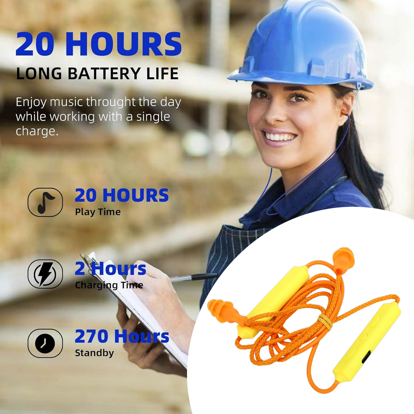 Bluetooth Headset On Ear - Auricolari Bluetooth con protezione acustica per